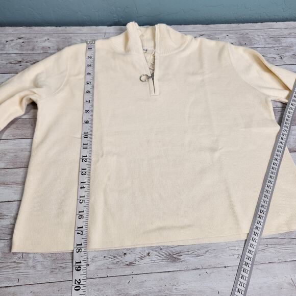 Cali Be Cropped Long Sleeve 1/4 Sweater Size Large - Picture 8 of 9